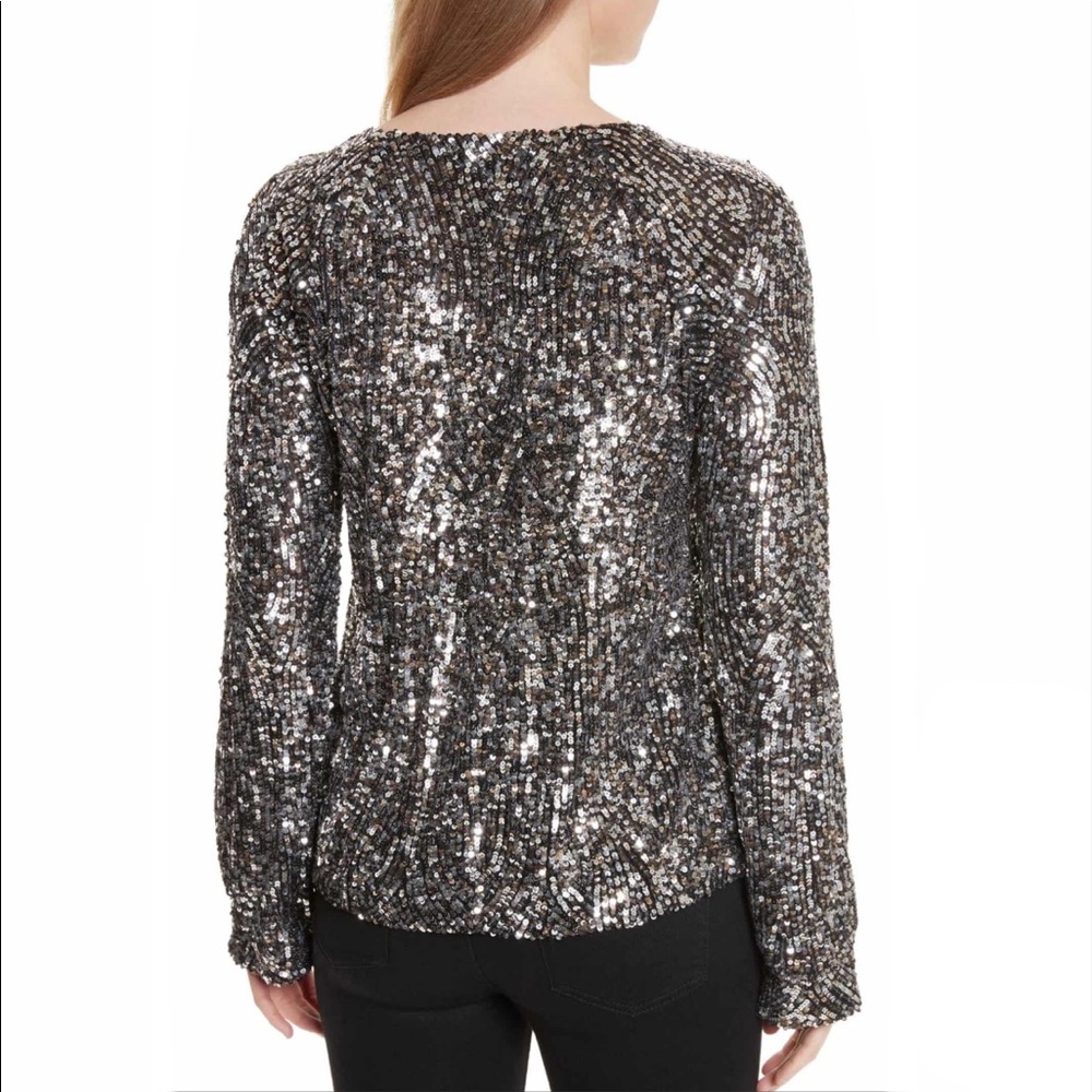 Equipment Silver Sequin Long-Sleeve Blouse - Picture 2 of 8